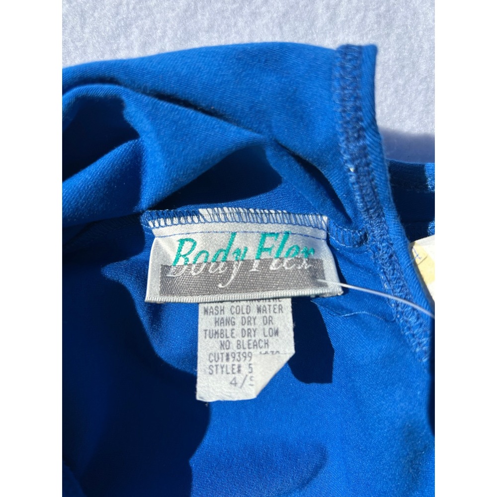 Vintage Body Flex Kids Blue Leotard Bodysuit Size 4/5 Made in USA NWT Royal Blue - Picture 5 of 6